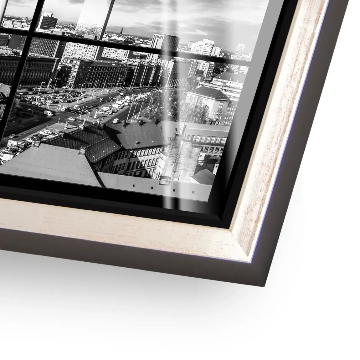 Berlin Skyline Noir Acrylglas Bild