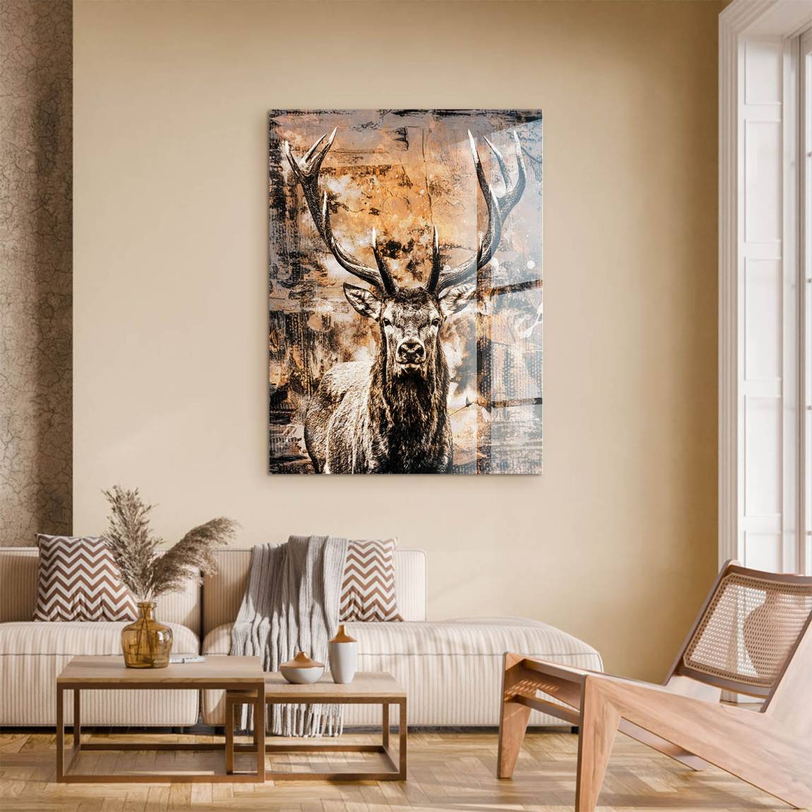 Hirsch Abstrakt Art Acrylglasbild