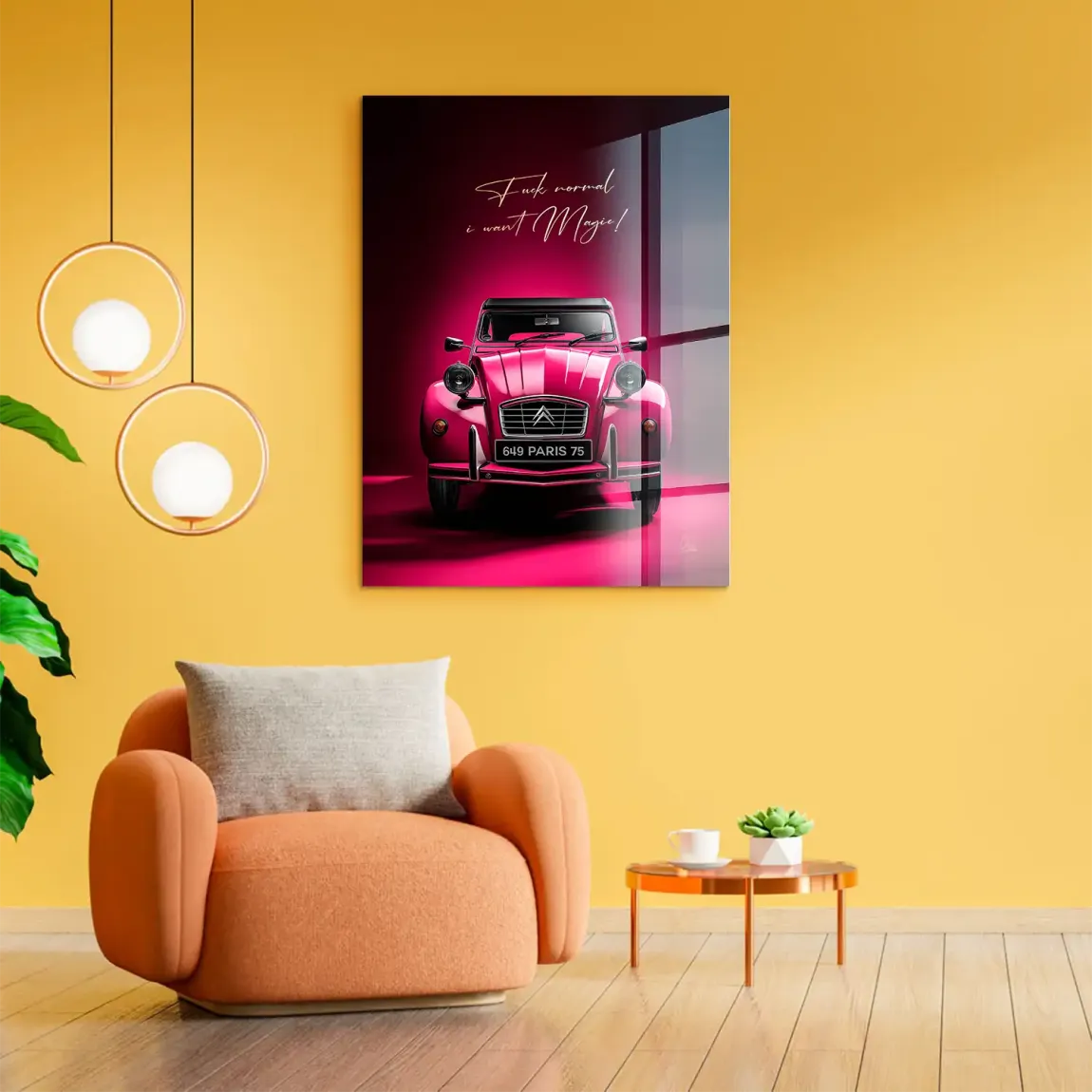 Pink Magic 2CV Acrylglasbild