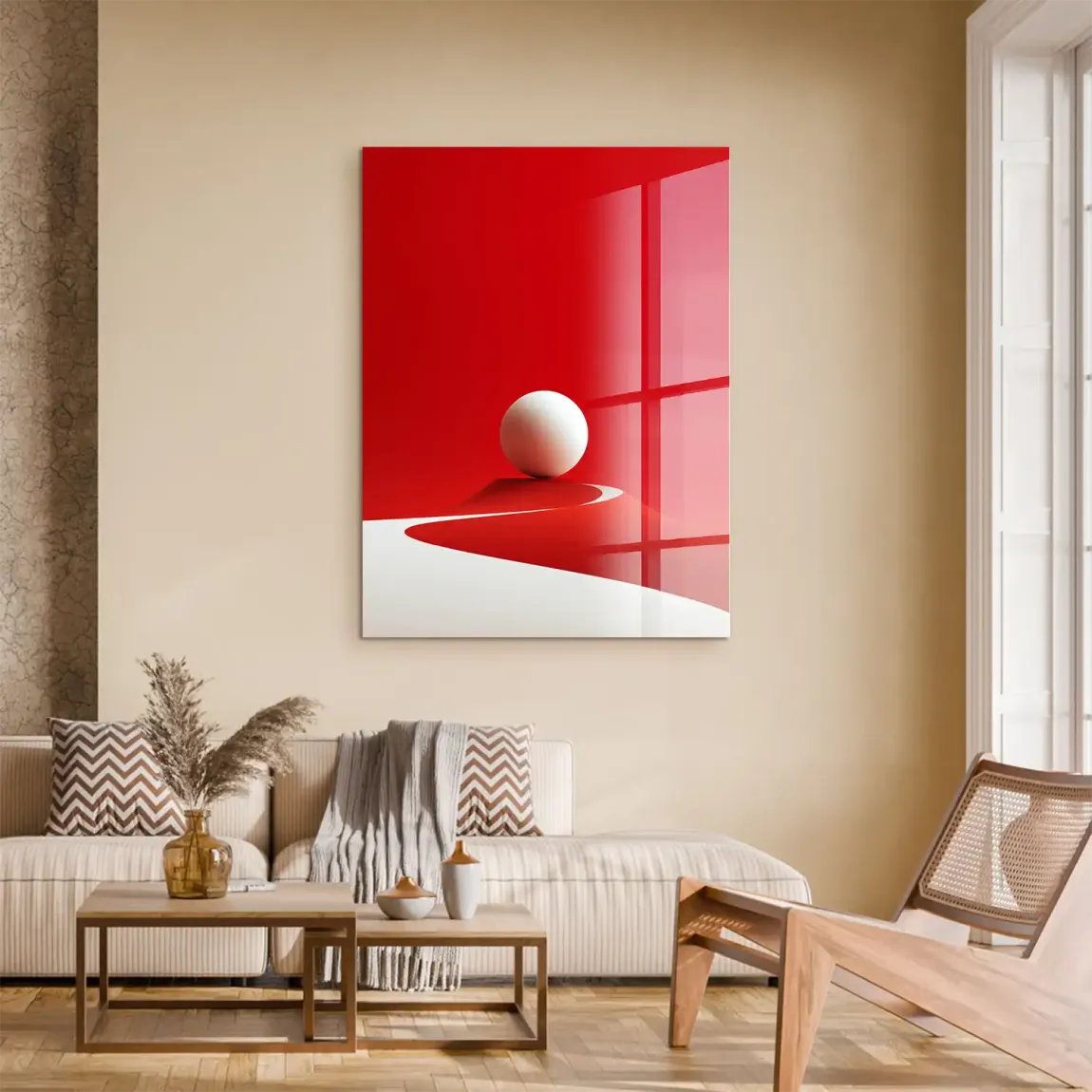 Rote Sphäre Acrylglasbild
