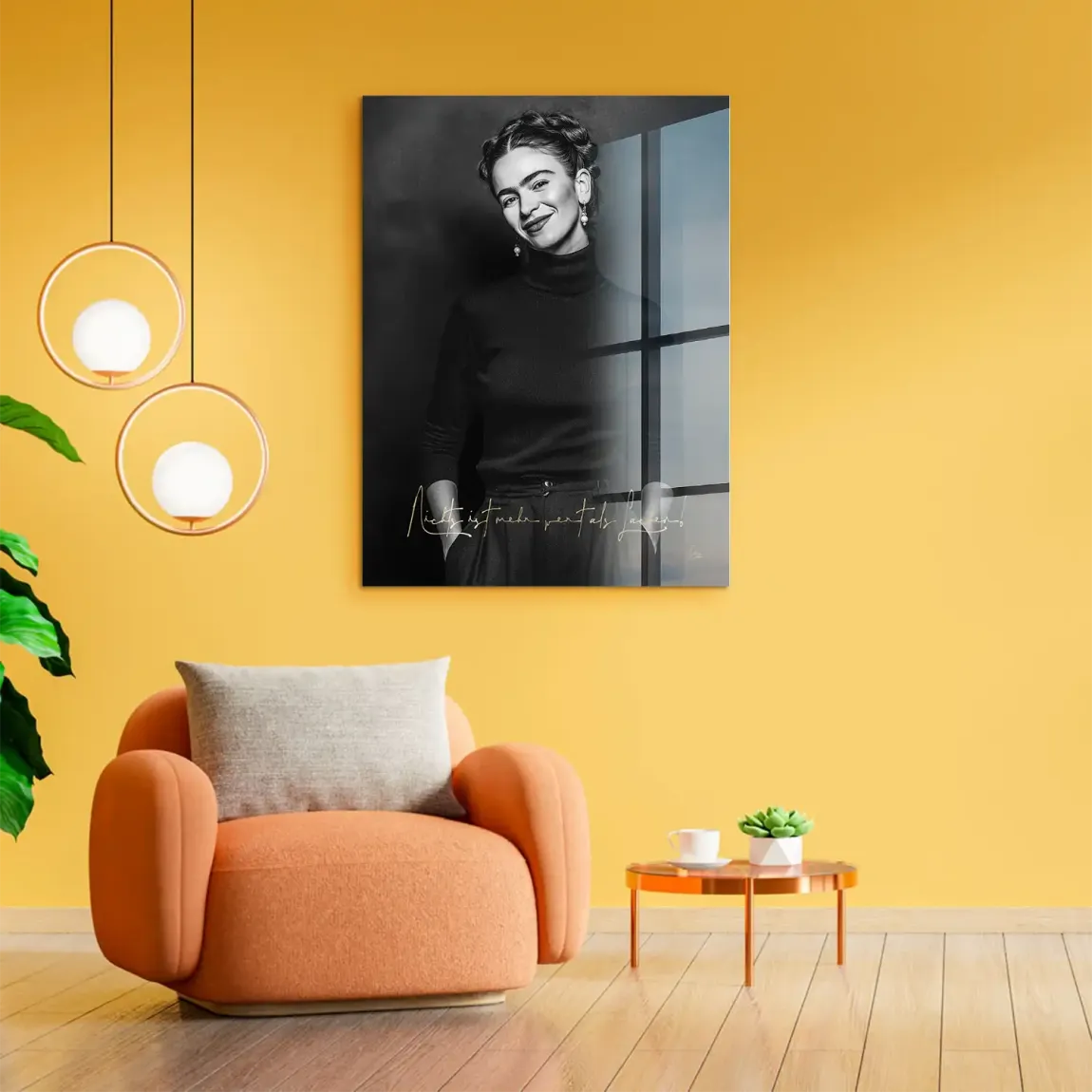 Frida Kahlo stilles Lächeln Acrylglasbild