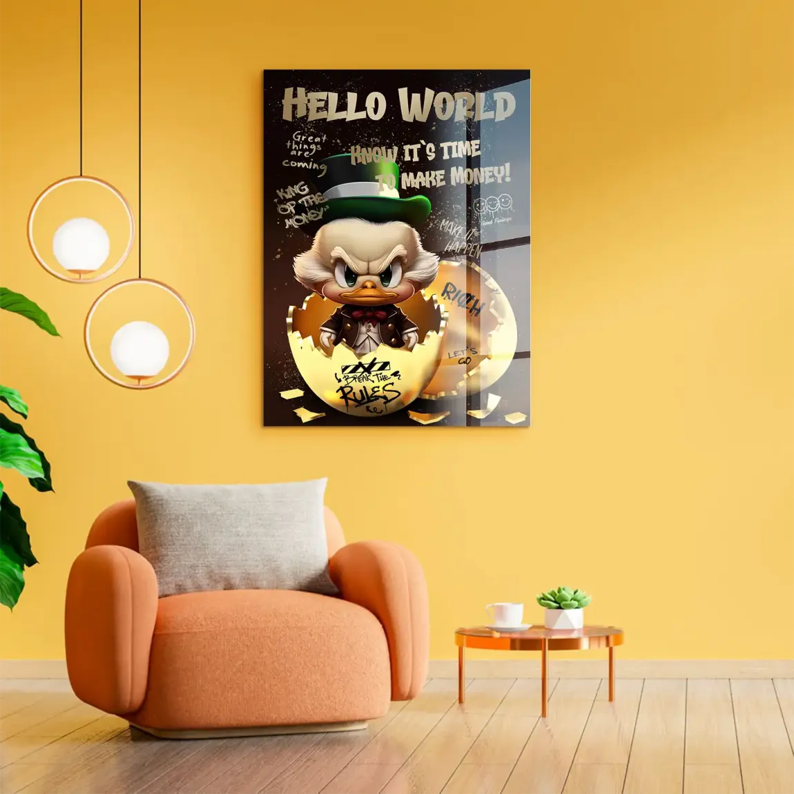 Money Master Dagobert Duck Acrylglasbild