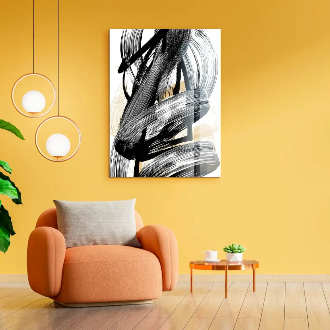 Black Motion Abstrakt Acrylglasbild