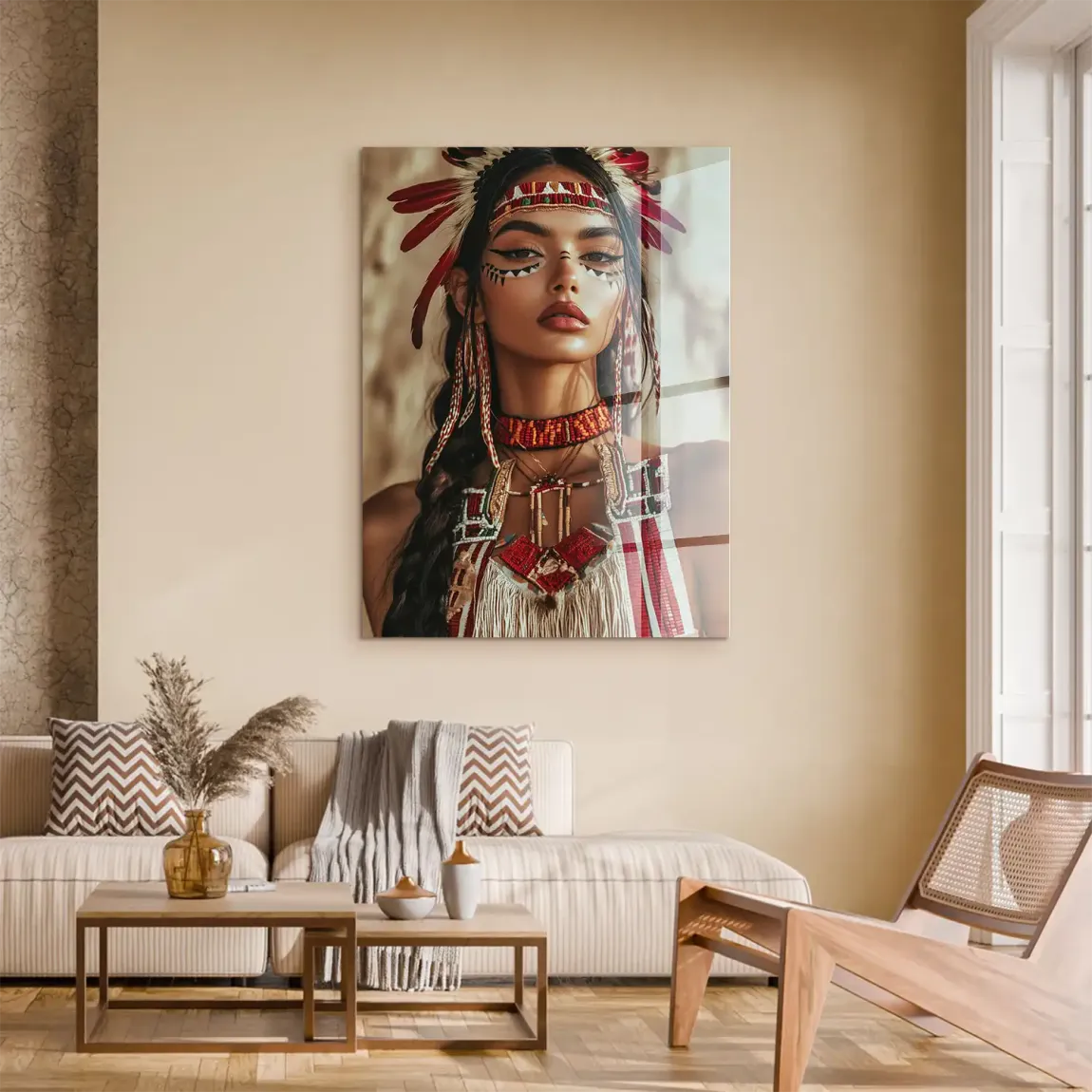 Die Indianerin Acrylglasbild