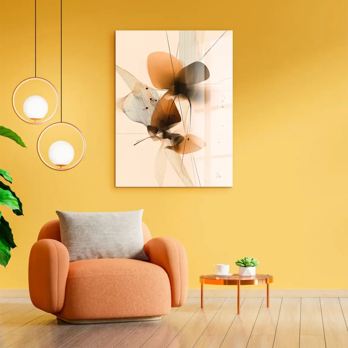 Amber Flow Harmony Acrylglasbild