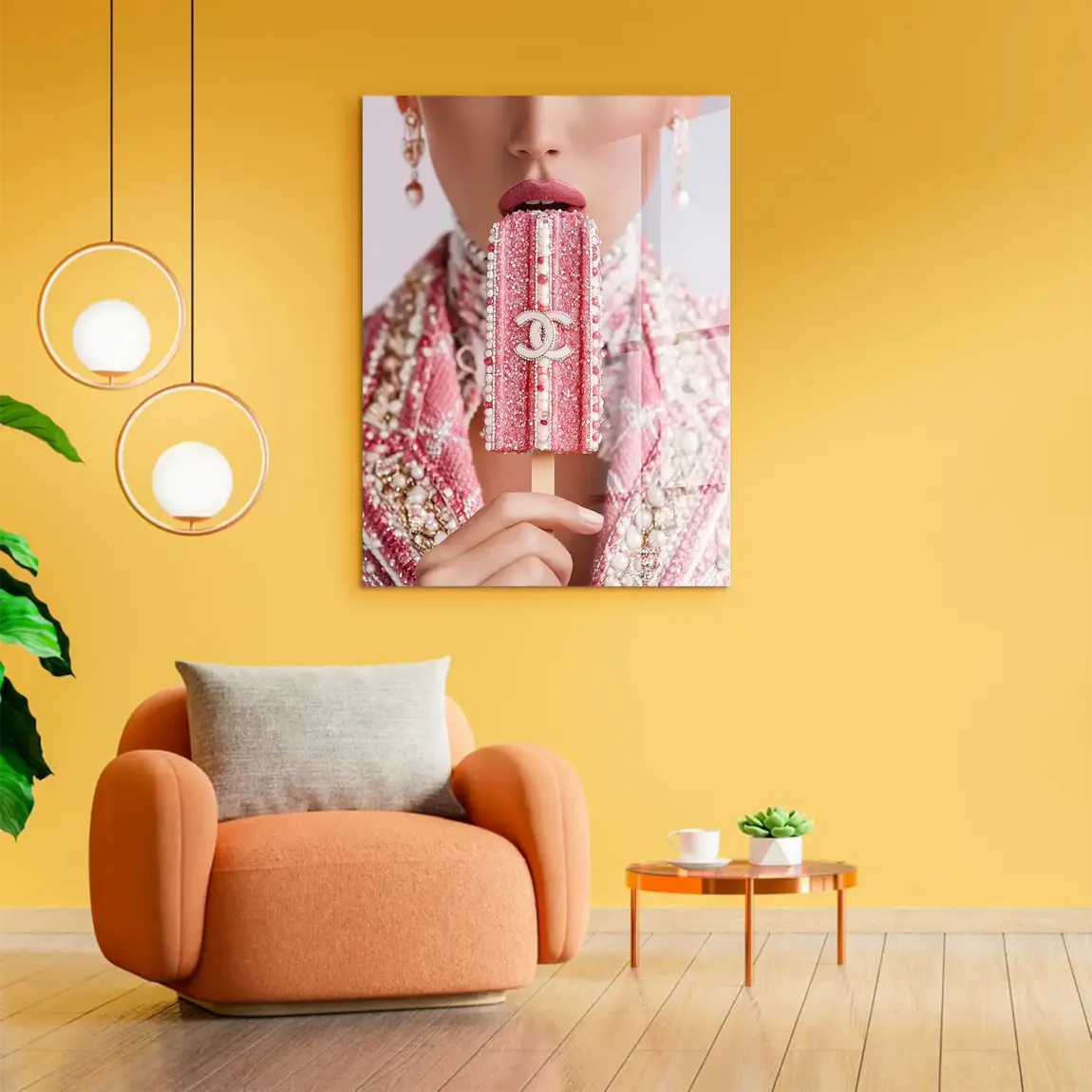 Pink Pearl Ice Couture Chanel Acrylglasbild