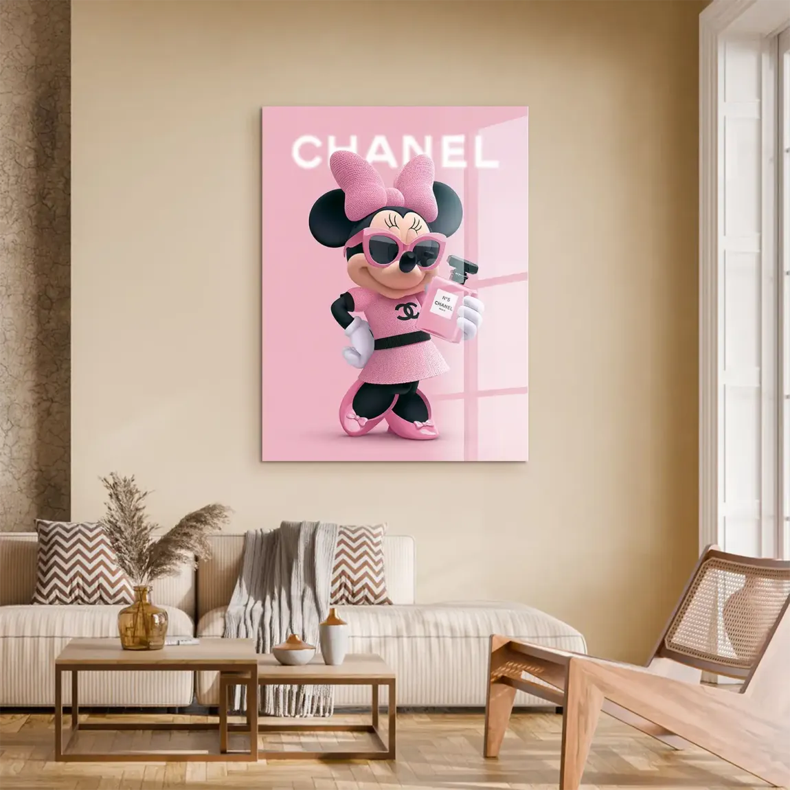 Minnie Rosé Chic Acrylglasbild