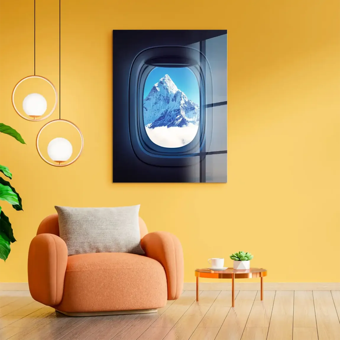 Flugzeugfenster Mount Everest Acrylglasbild
