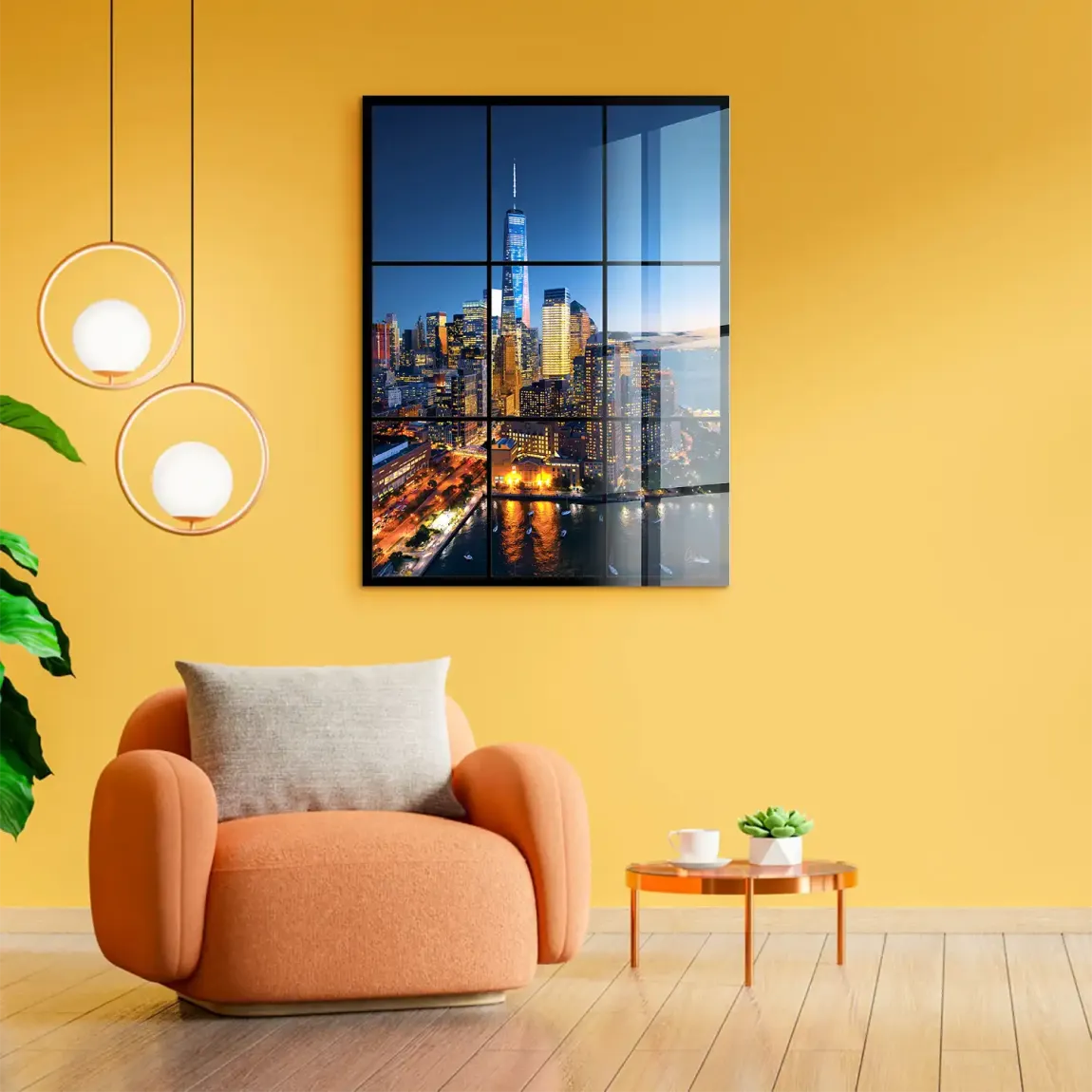 Skyline Lights New York Acrylglasbild