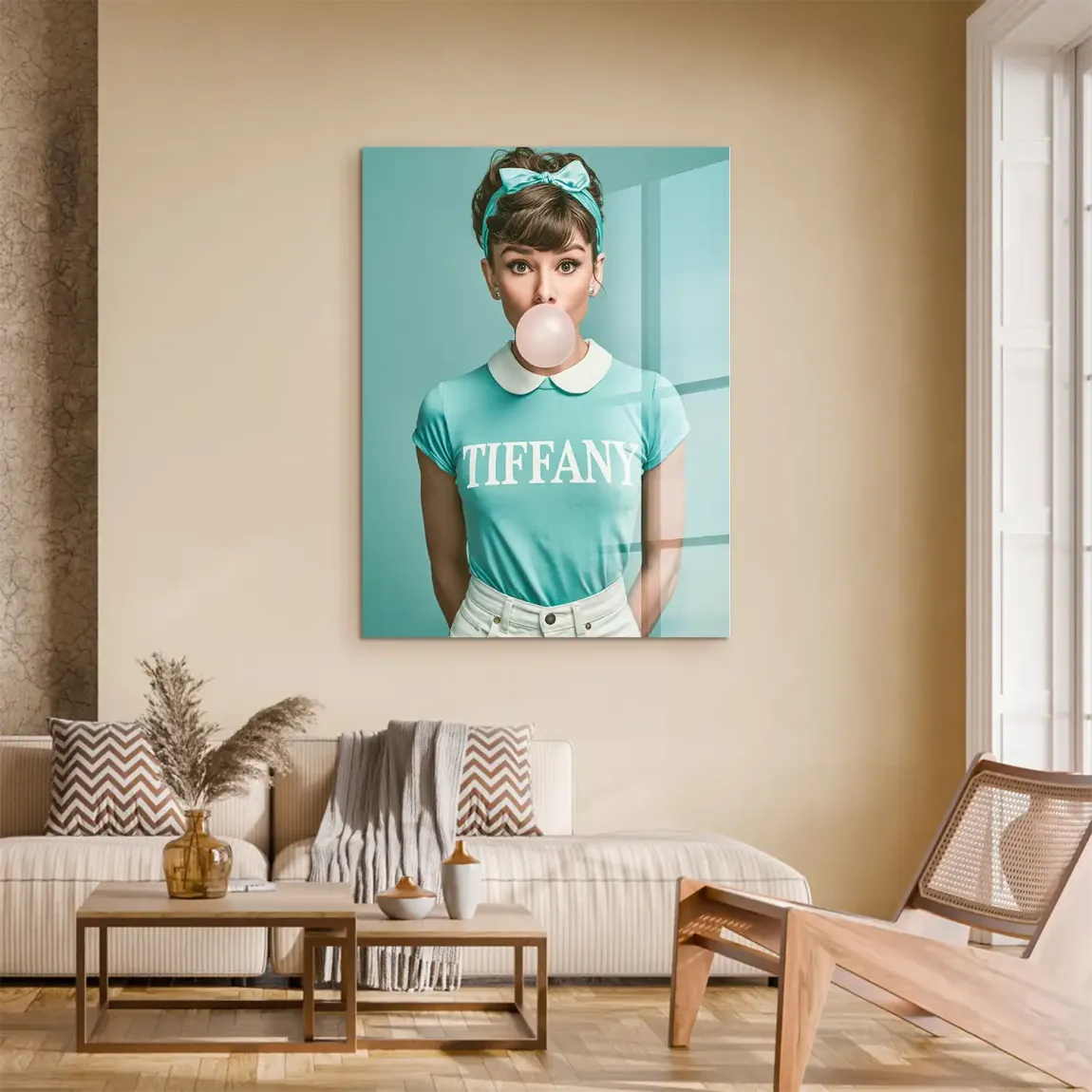 Audrey Bubble Tiffany Acrylglasbild