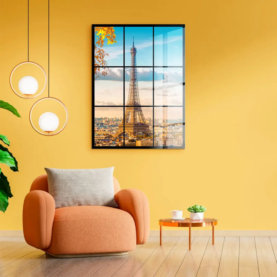 Morning Glow Paris Acrylglasbild