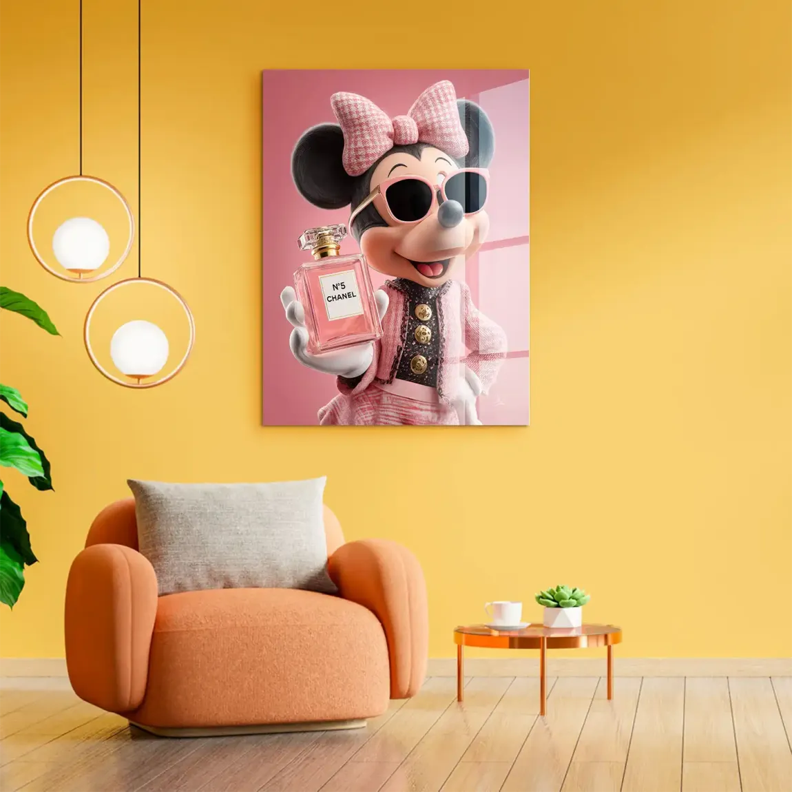 Paris Glam Minnie Maus Acrylglasbild