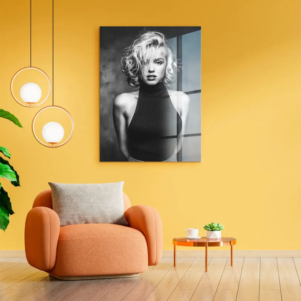 Marilyn Black and White Style Acrylglasbild