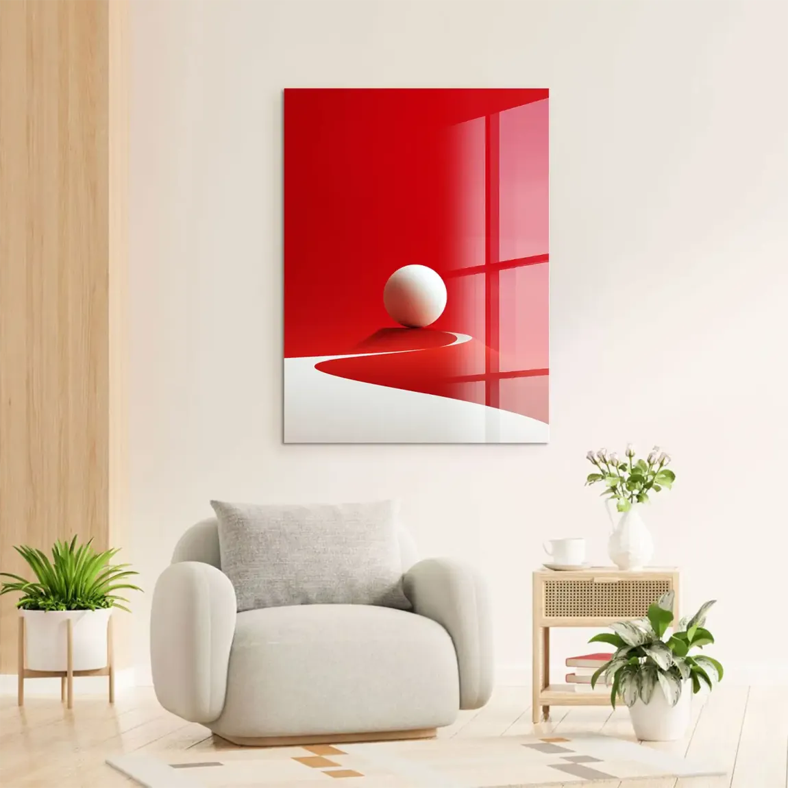 Rote Sphäre Acrylglasbild