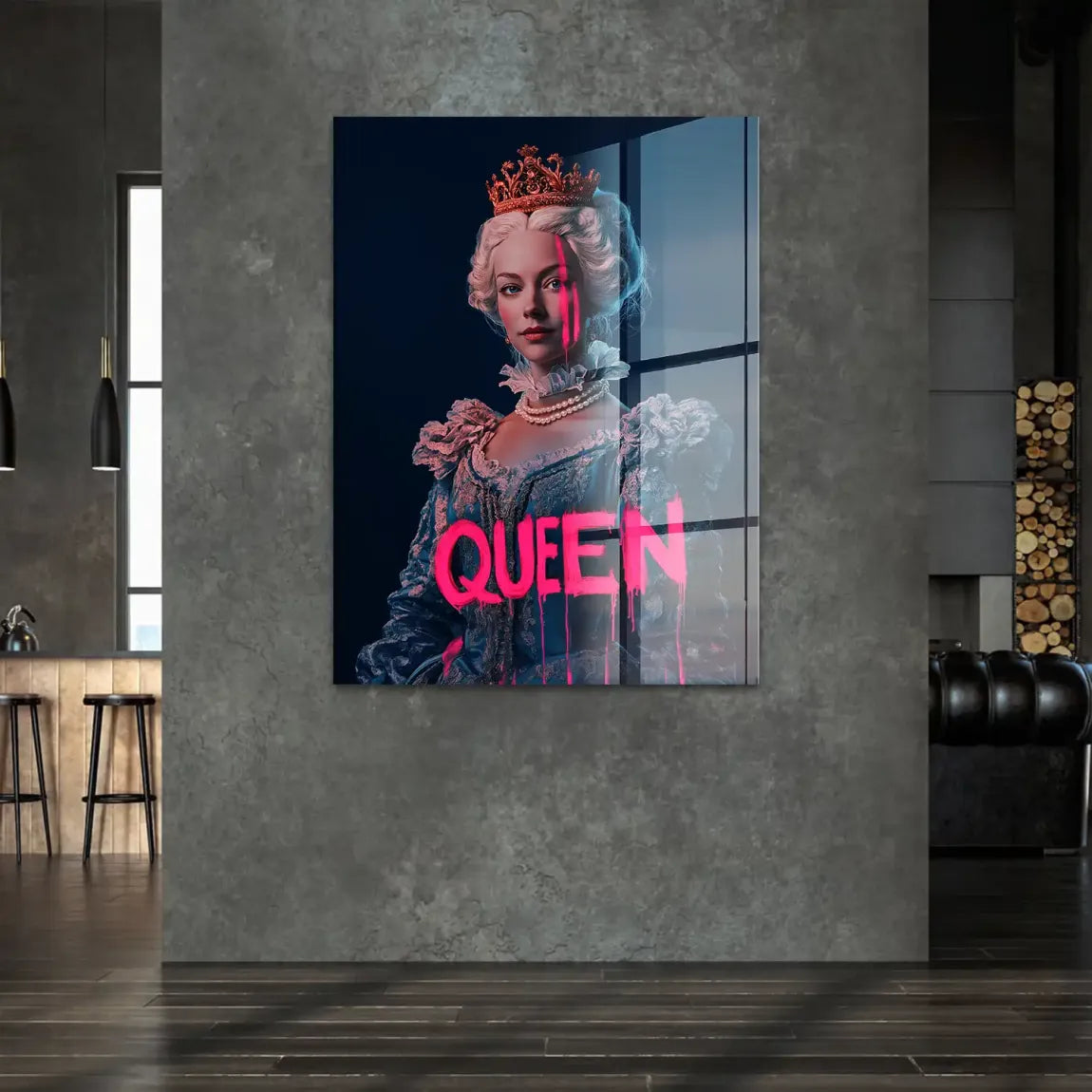 Queen Neon Art Acrylglasbild