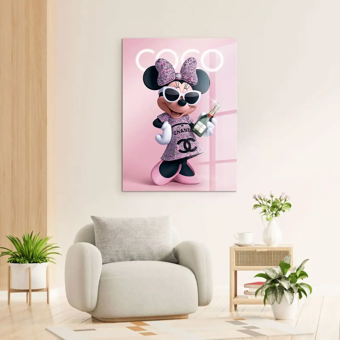 Minnie Maus Moet Acrylglasbild