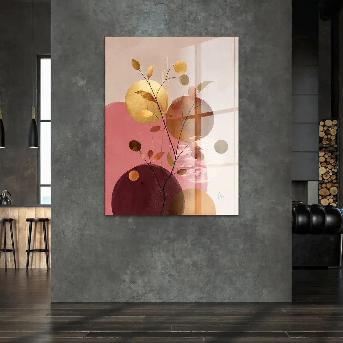 Golden Terra Harmony Acrylglasbild