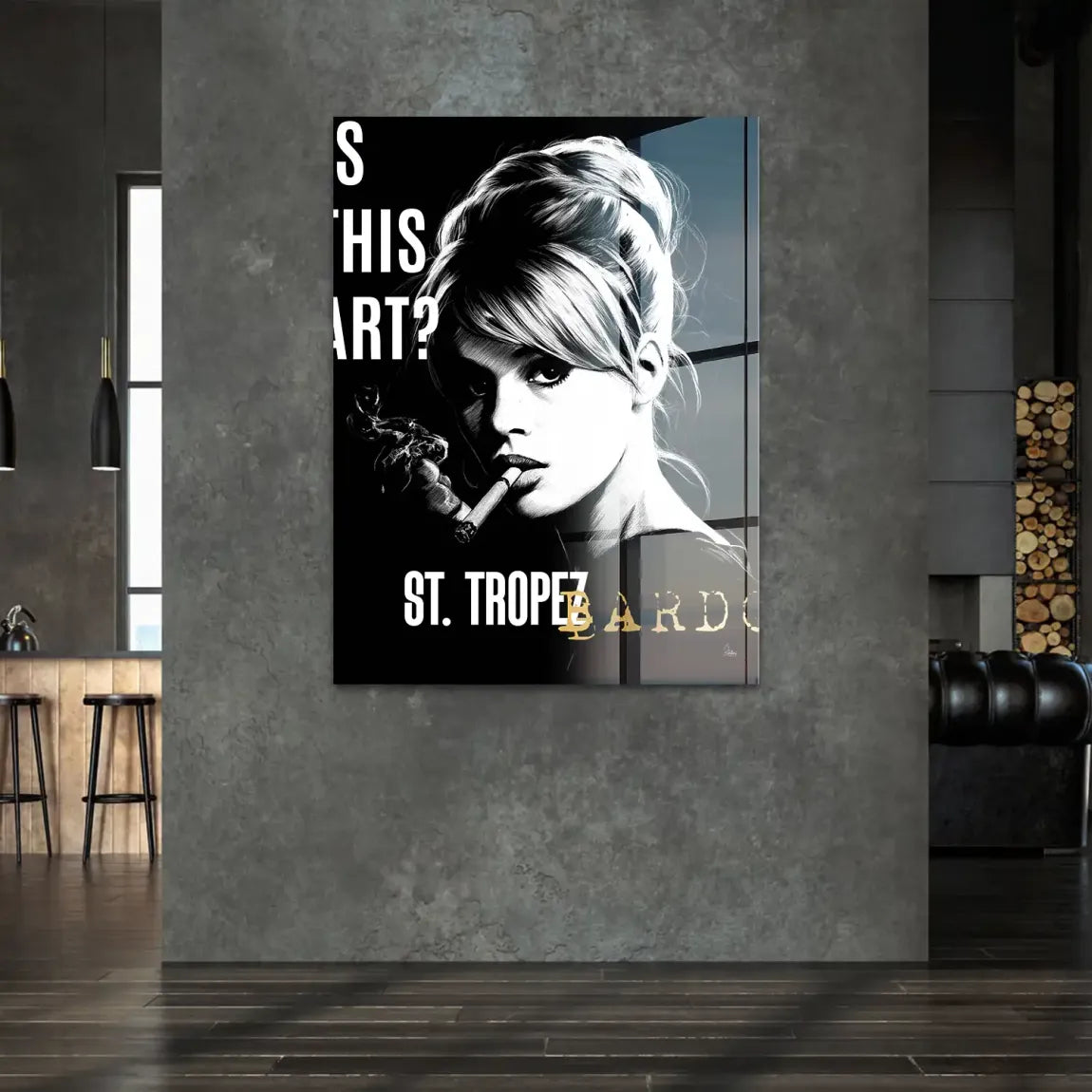 Brigitte Bardot Smoke Acrylglasbild