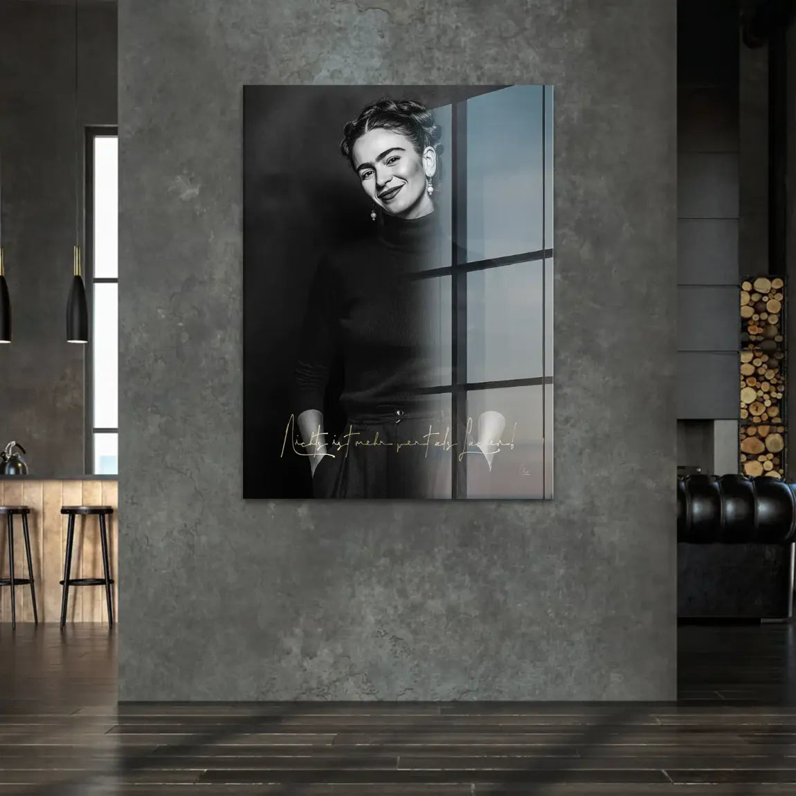 Frida Kahlo stilles Lächeln Acrylglasbild