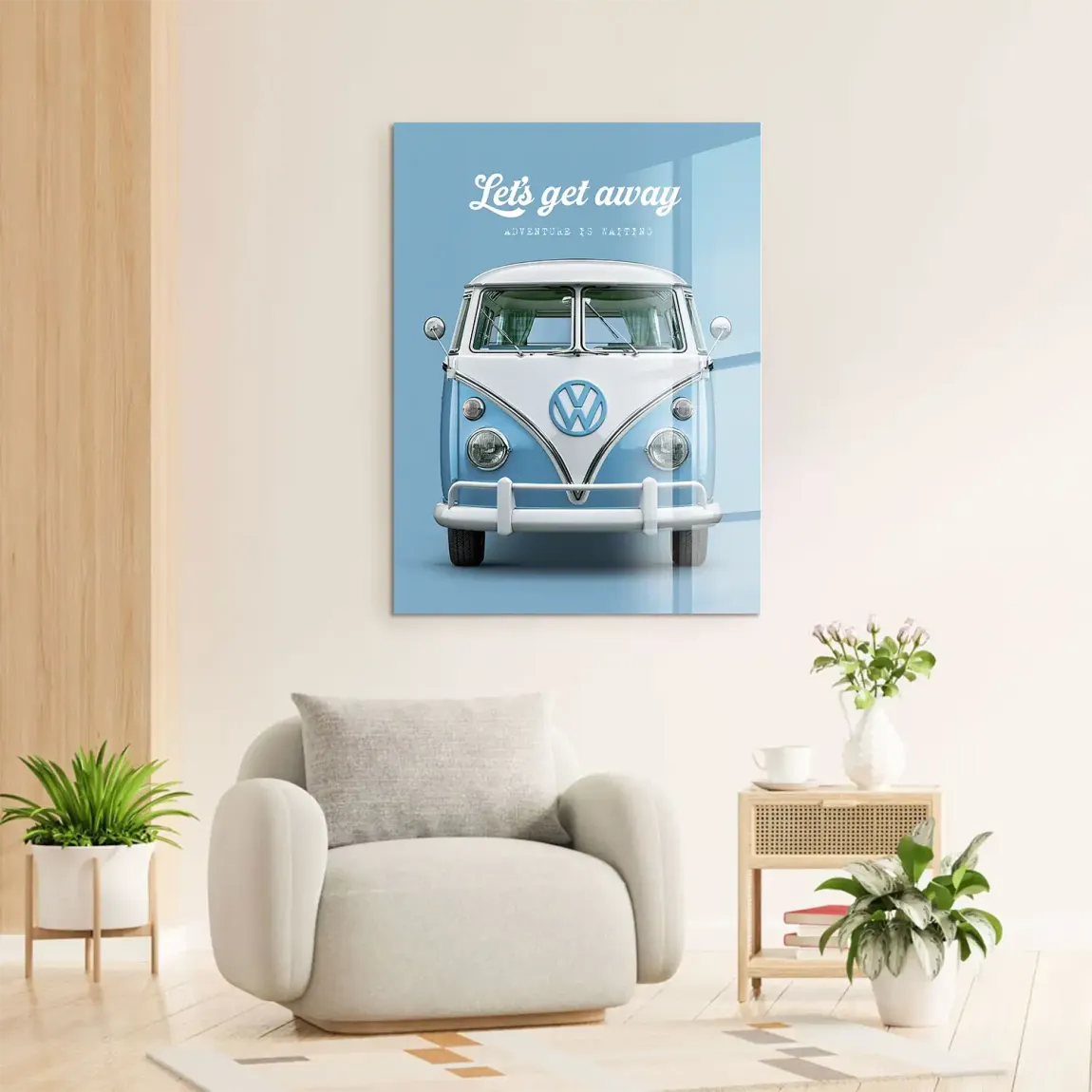 Blue VW Bulli Acrylglasbild