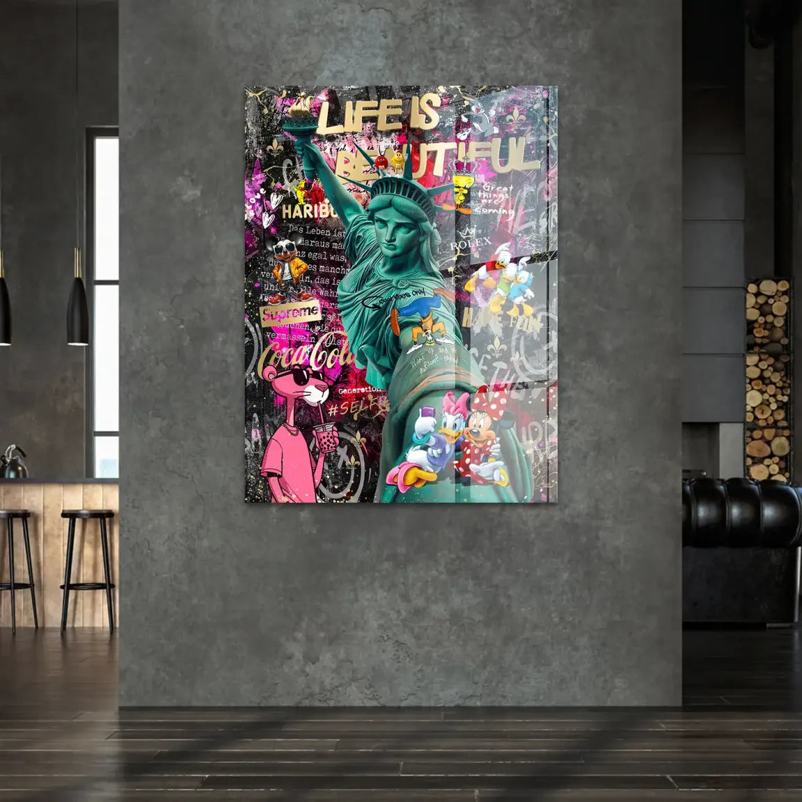 Liberty Selfie Pop Art Acrylglasbild