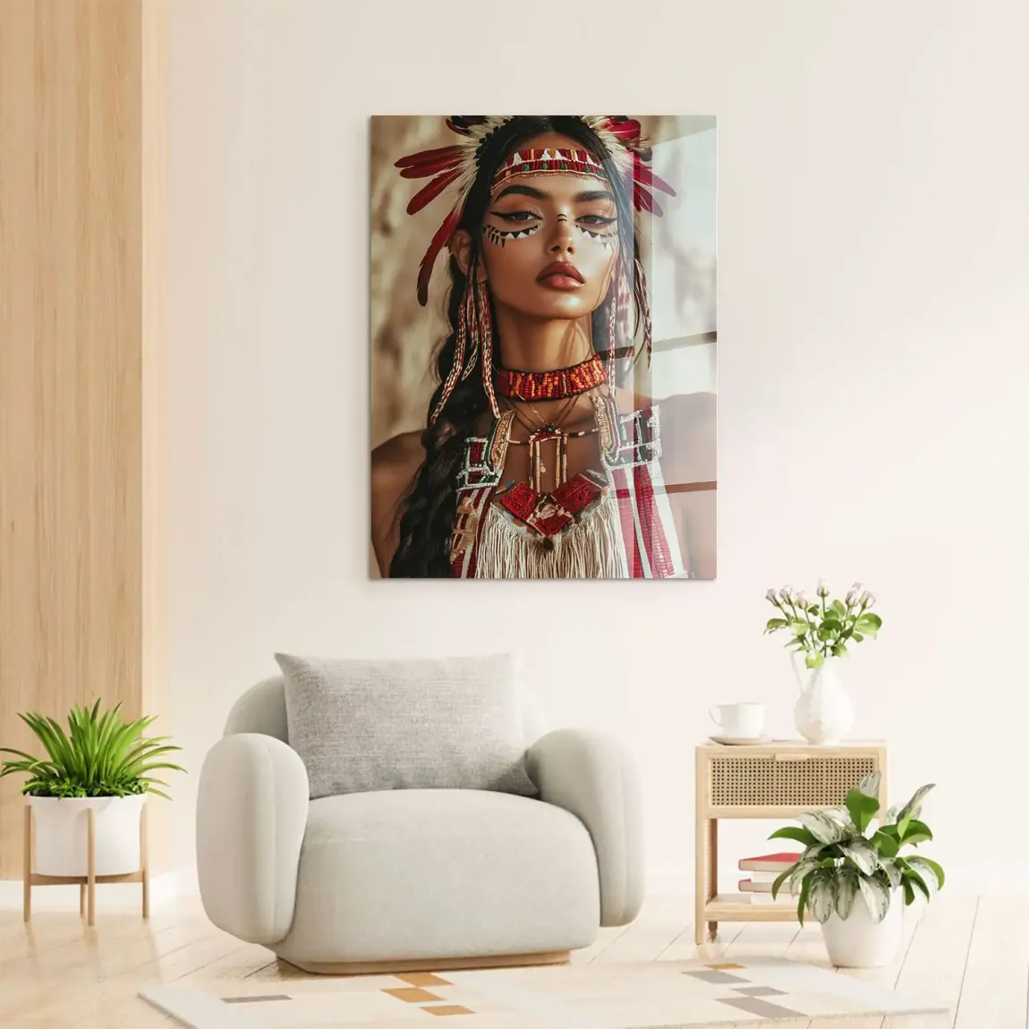 Die Indianerin Acrylglasbild