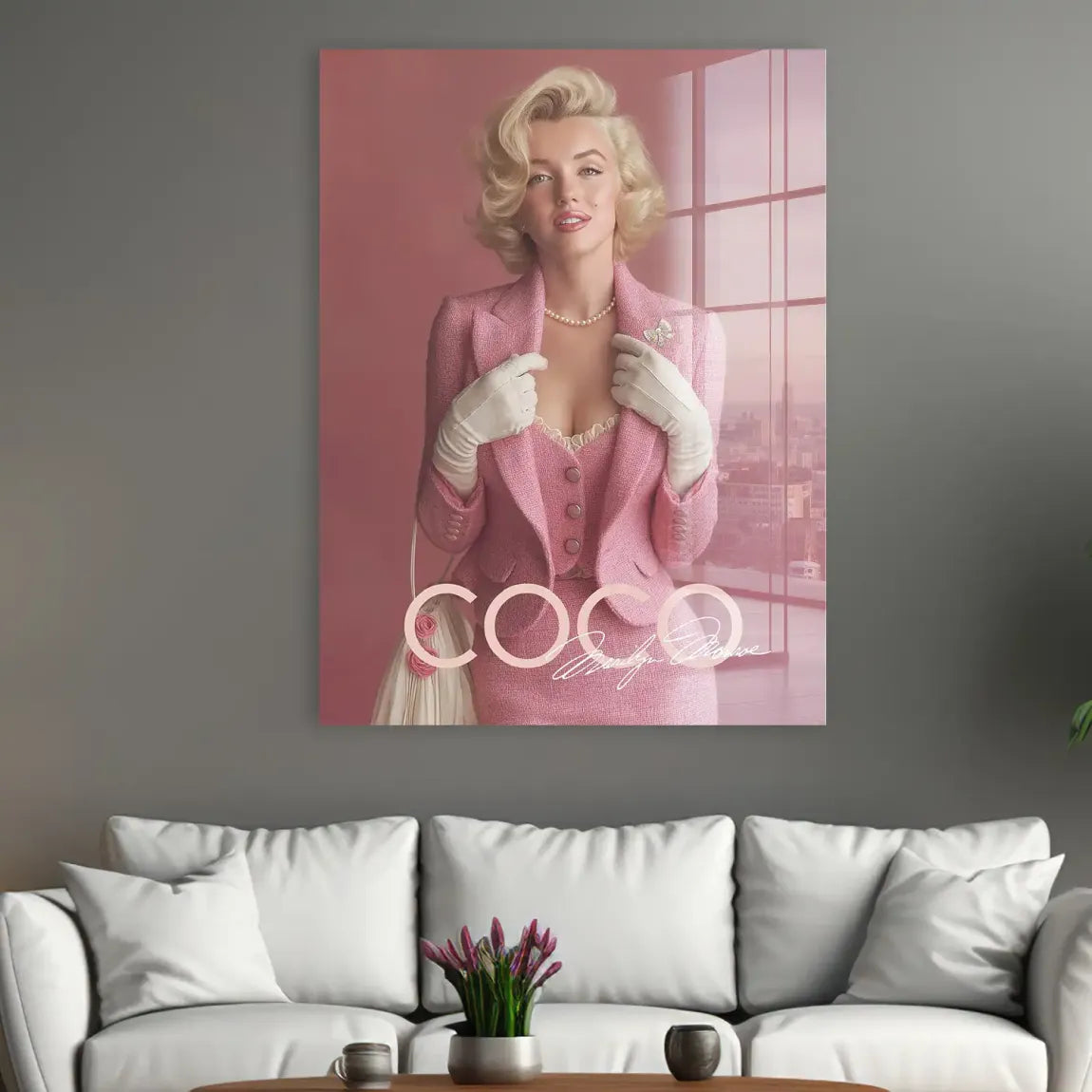Eleganz in Rosé Monroe Acrylglasbild INGALERIE