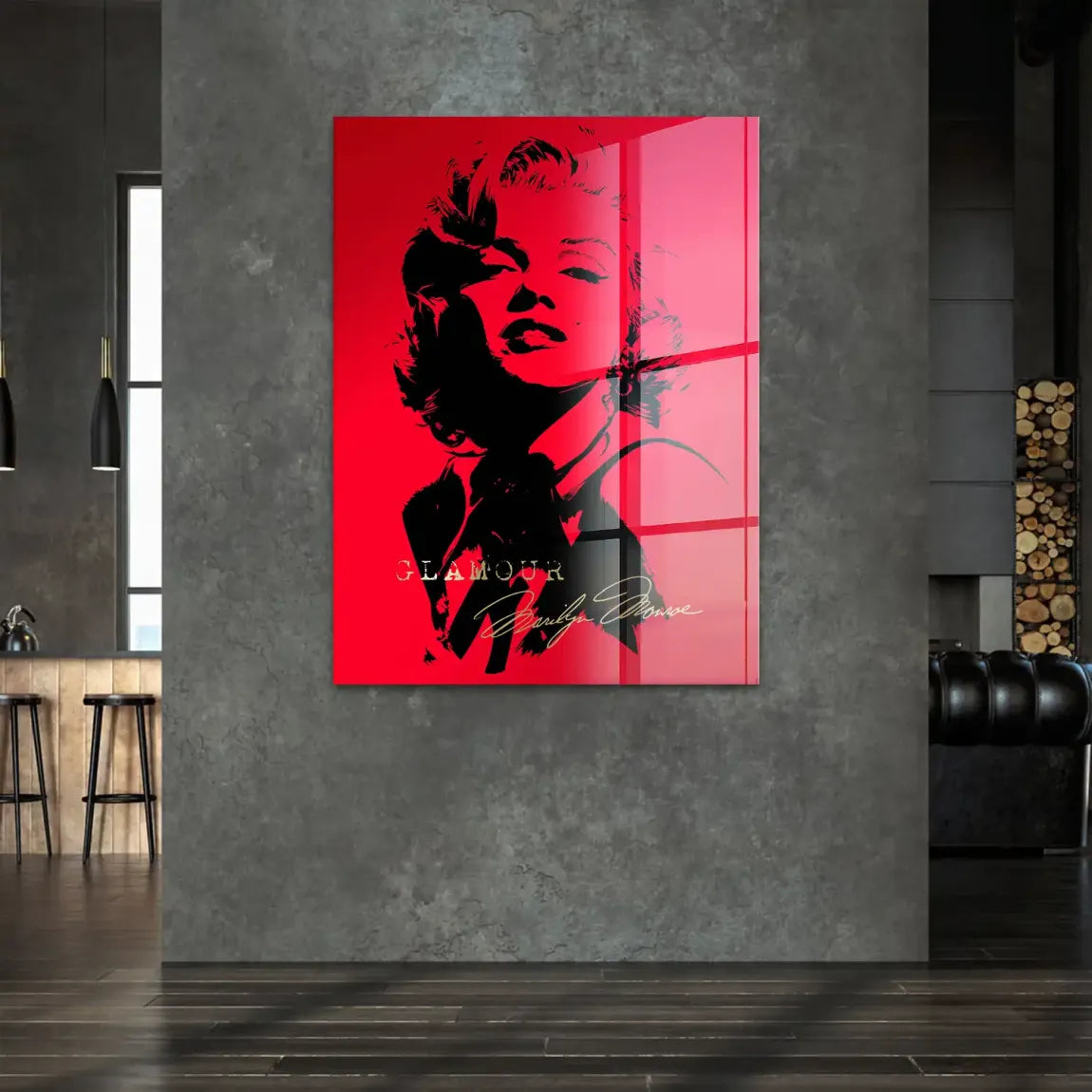 Marilyn Red Glamour Acrylglasbild