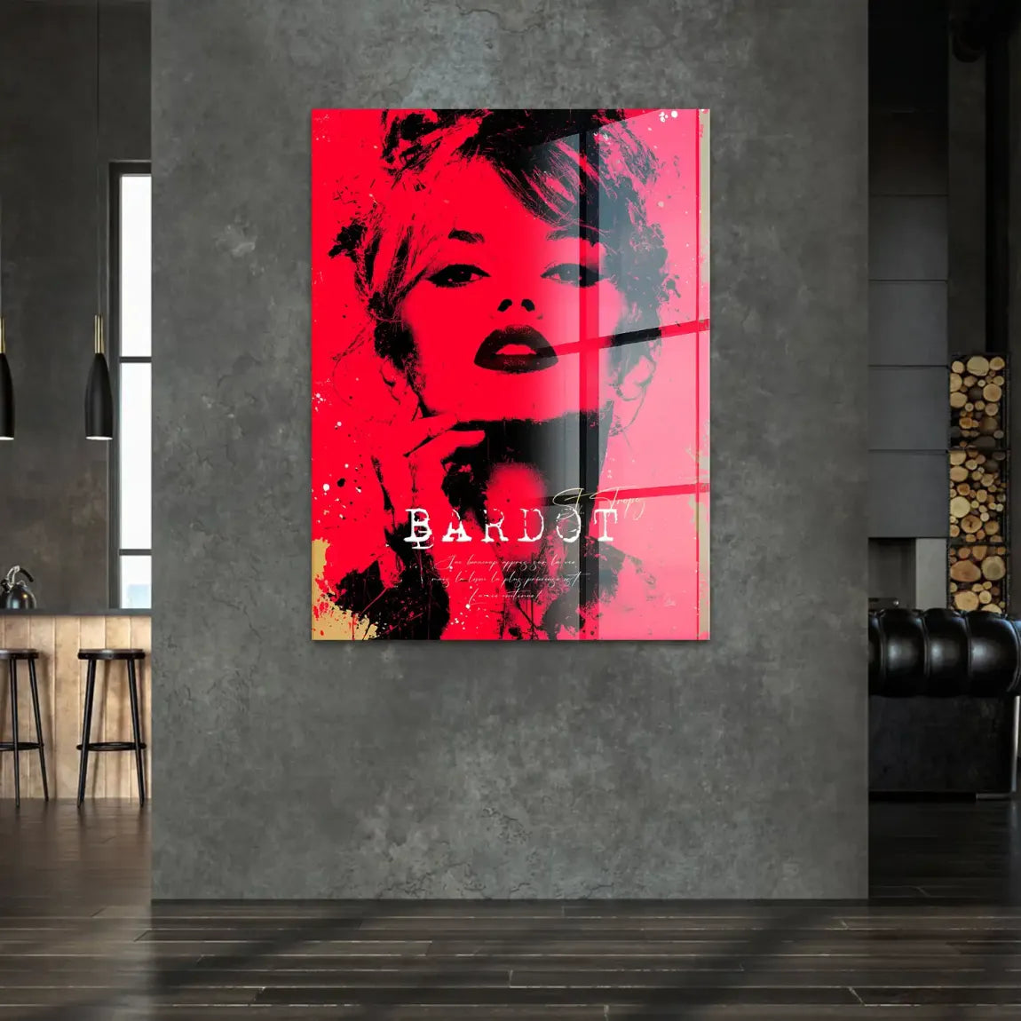 Brigitte Bardot Red Art Acrylglasbild
