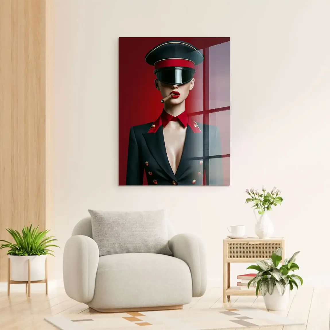 Rote Offizierin Acrylglasbild
