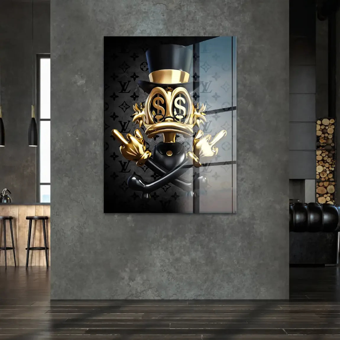 Money Skull Duck Acrylglasbild