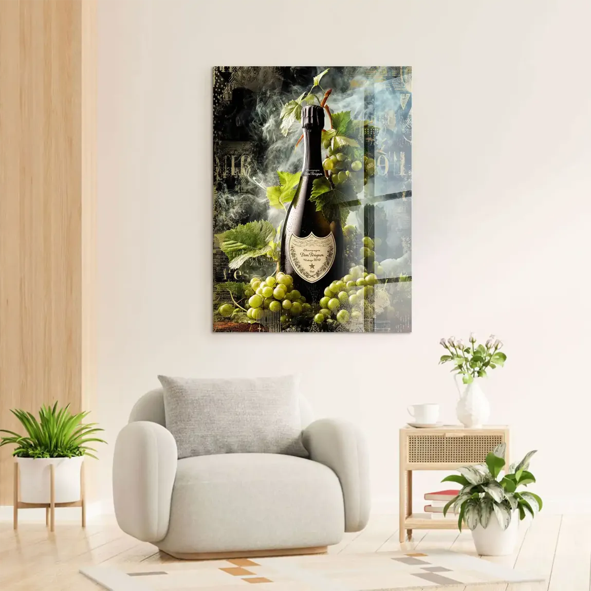 Champagner Reben Acrylglasbild