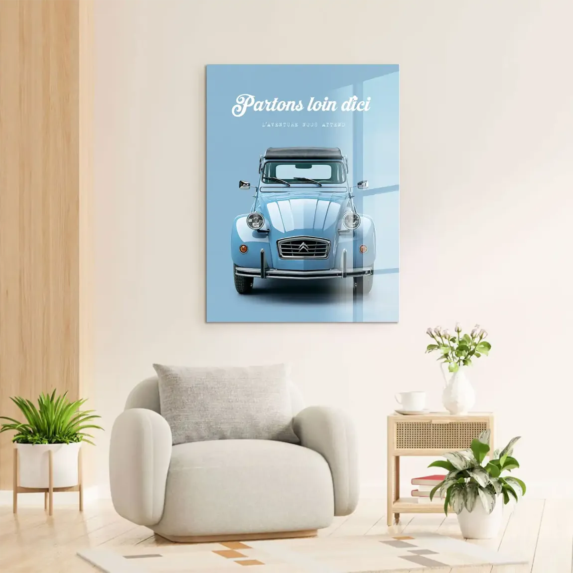 Citroen 2CV Bleu Acrylglasbild