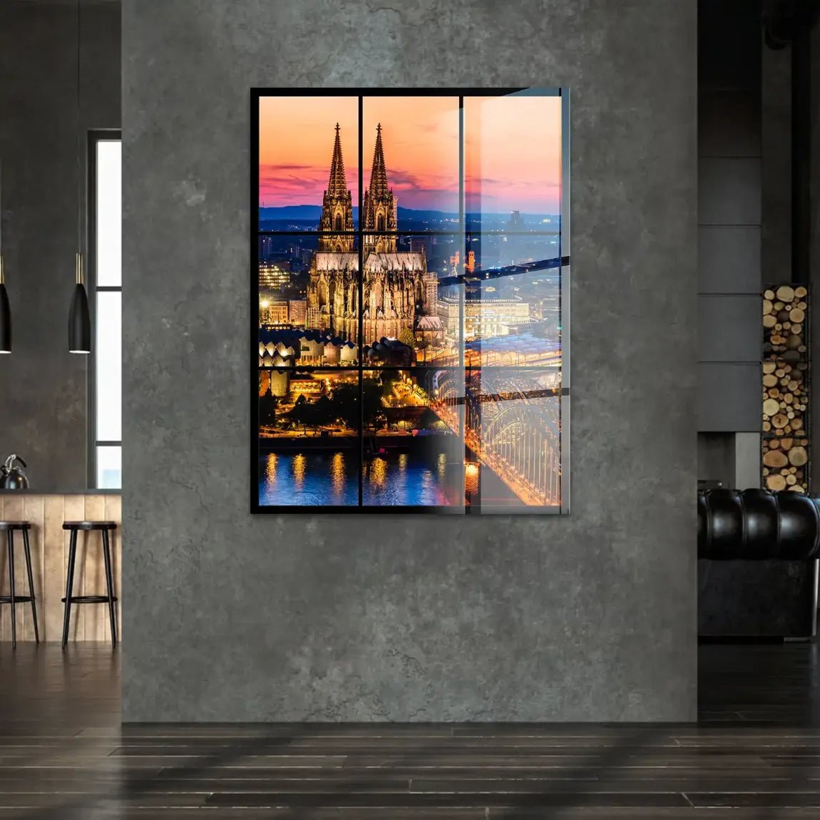 Köln City Lights Acrylglasbild