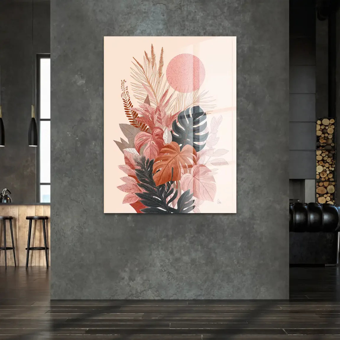 Terracotta Leaves Harmony Acrylglasbild