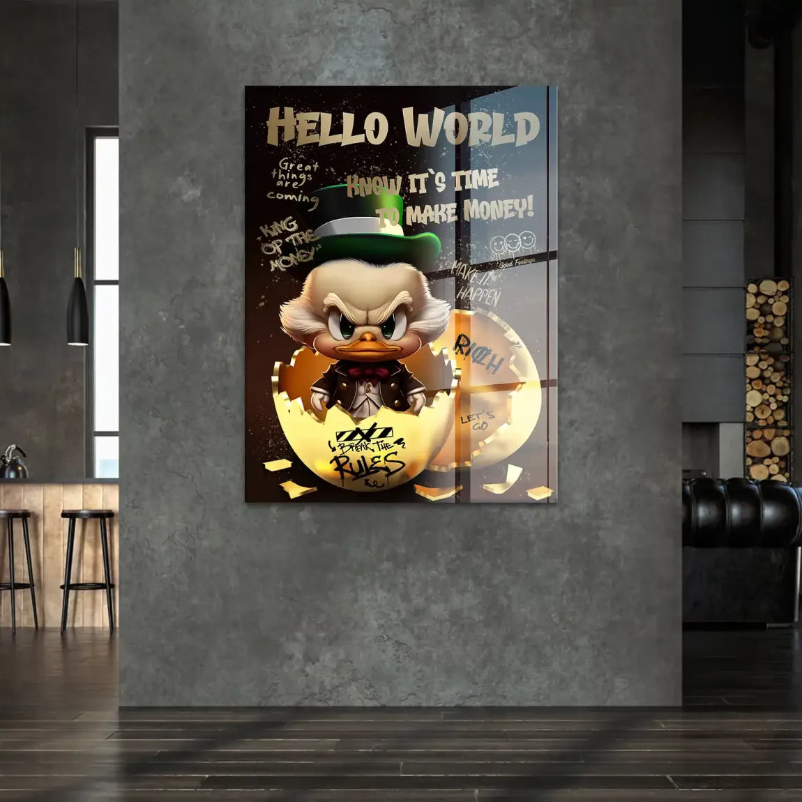 Money Master Dagobert Duck Acrylglasbild