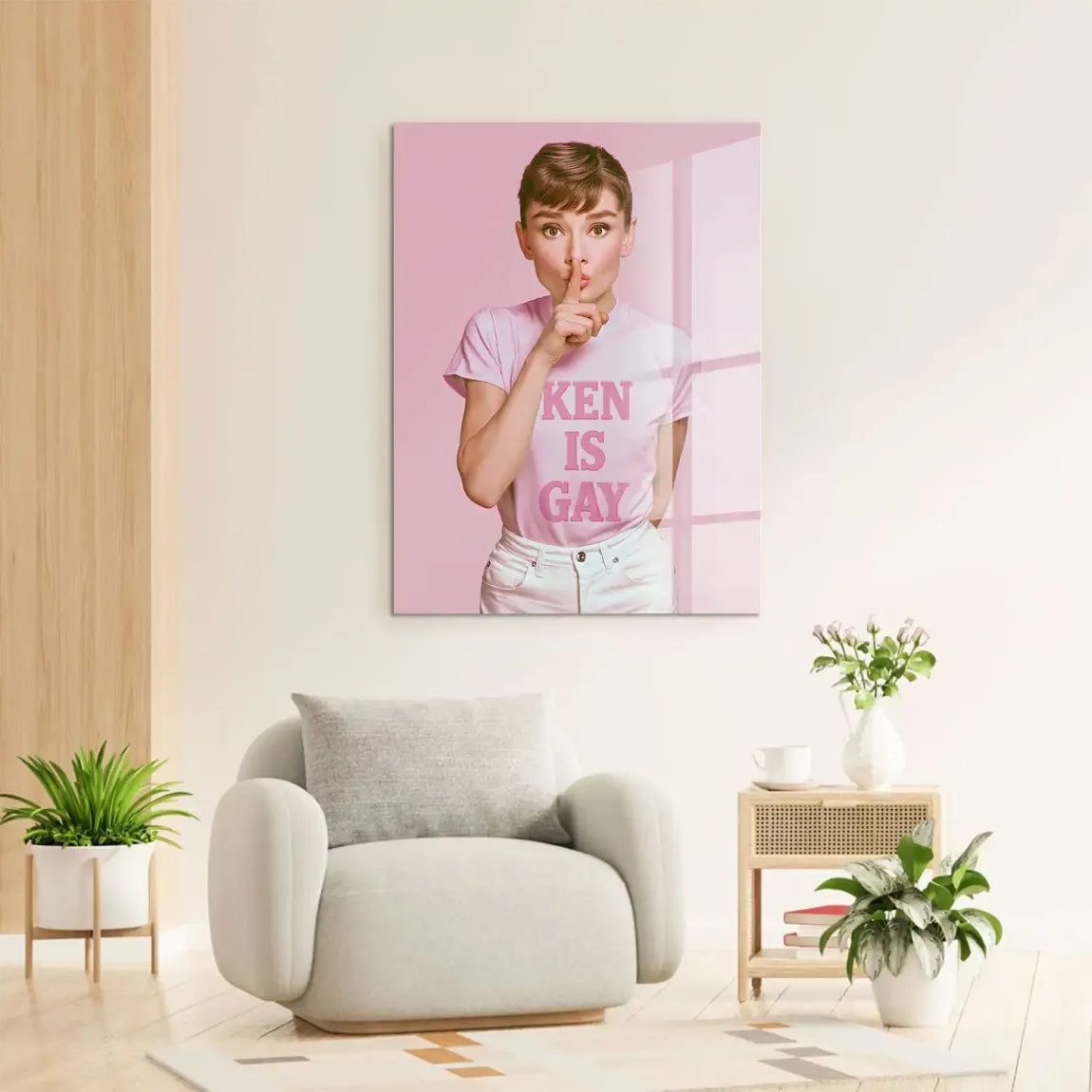 Audrey Hepburn Ken is Gay Acrylglasbild