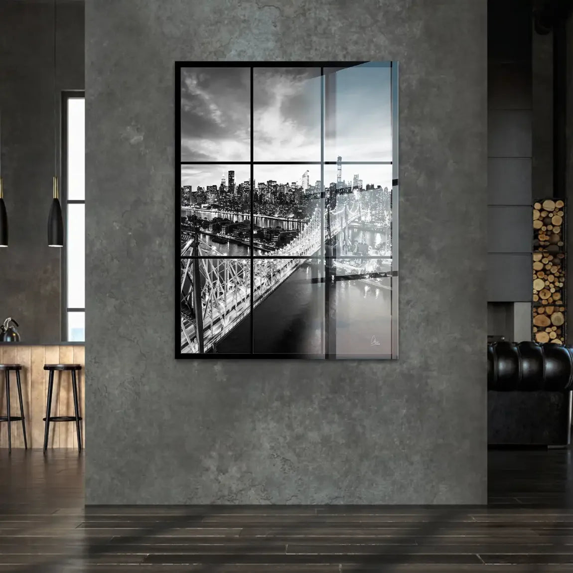 Bridge Lights New York Acrylglasbild