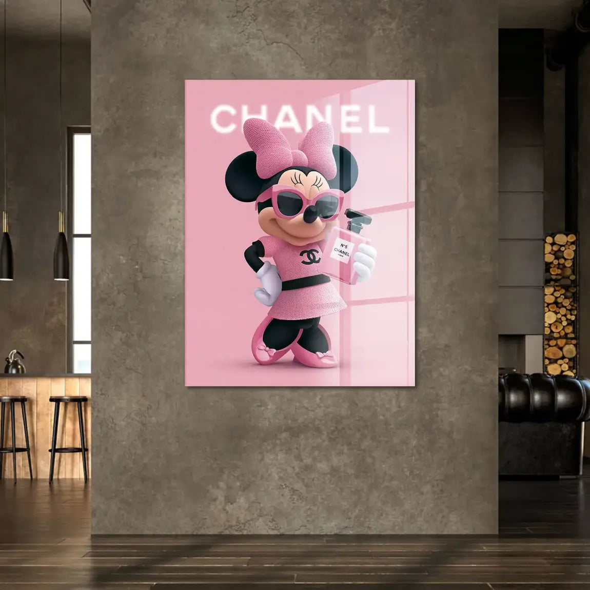 Minnie Rosé Chic Acrylglasbild