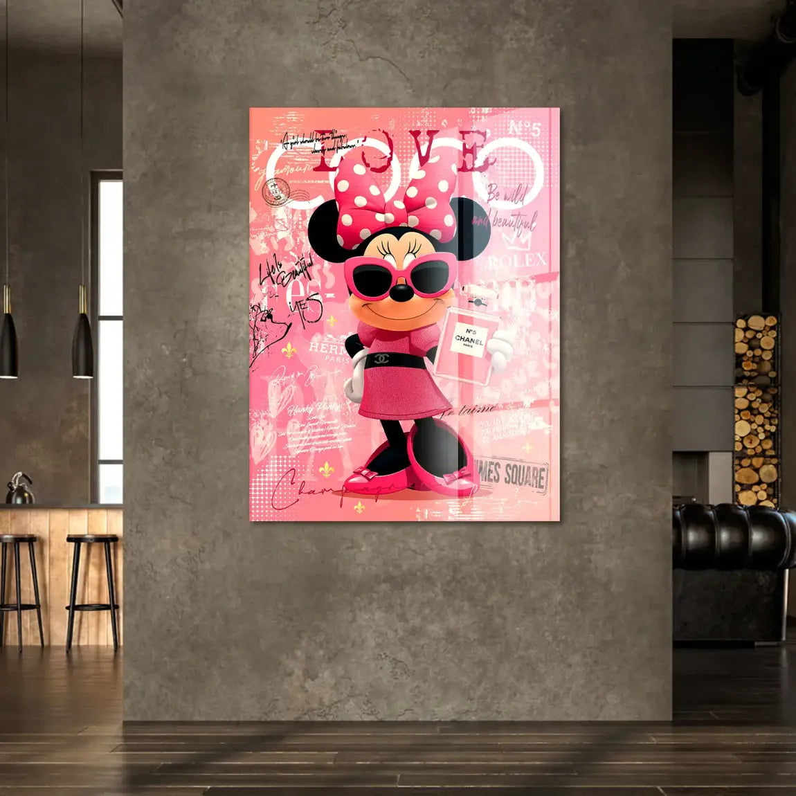 Minnie Maus Love Coco Acrylglasbild