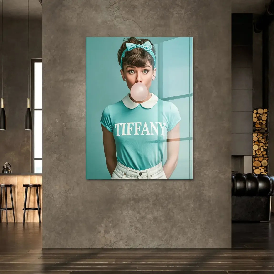 Audrey Bubble Tiffany Acrylglasbild
