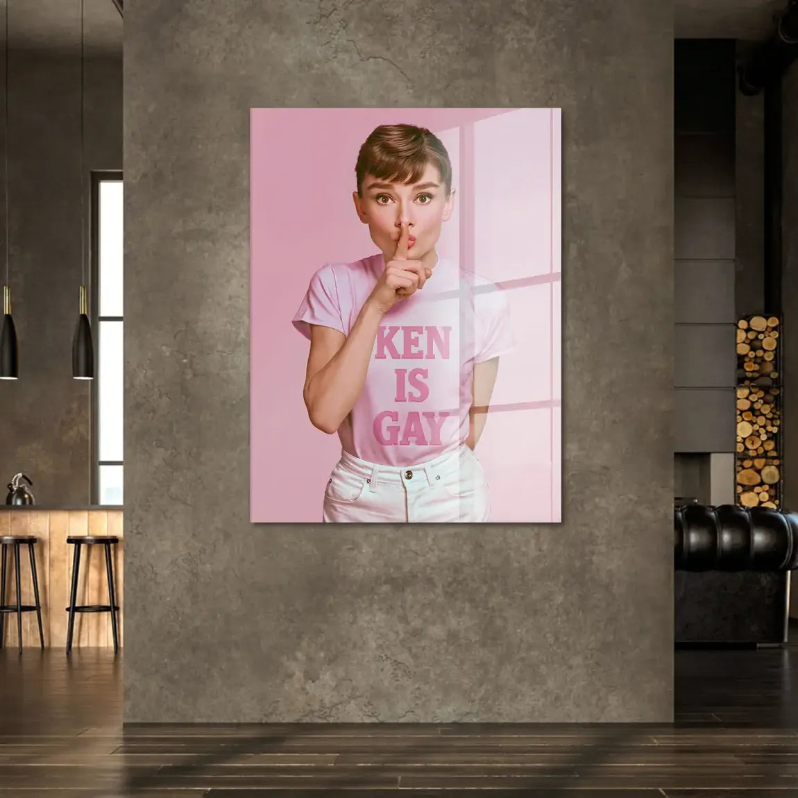 Audrey Hepburn Ken is Gay Acrylglasbild