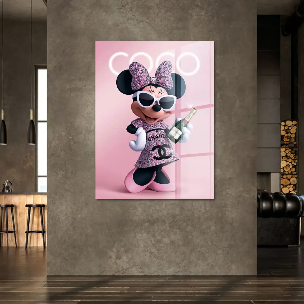 Minnie Maus Moet Acrylglasbild