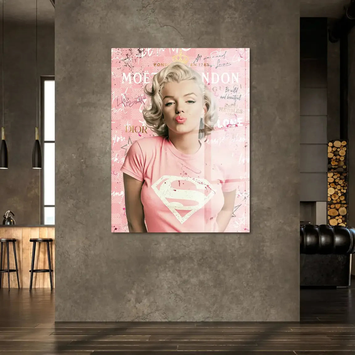 Marilyn Monroe Superman Acrylglasbild