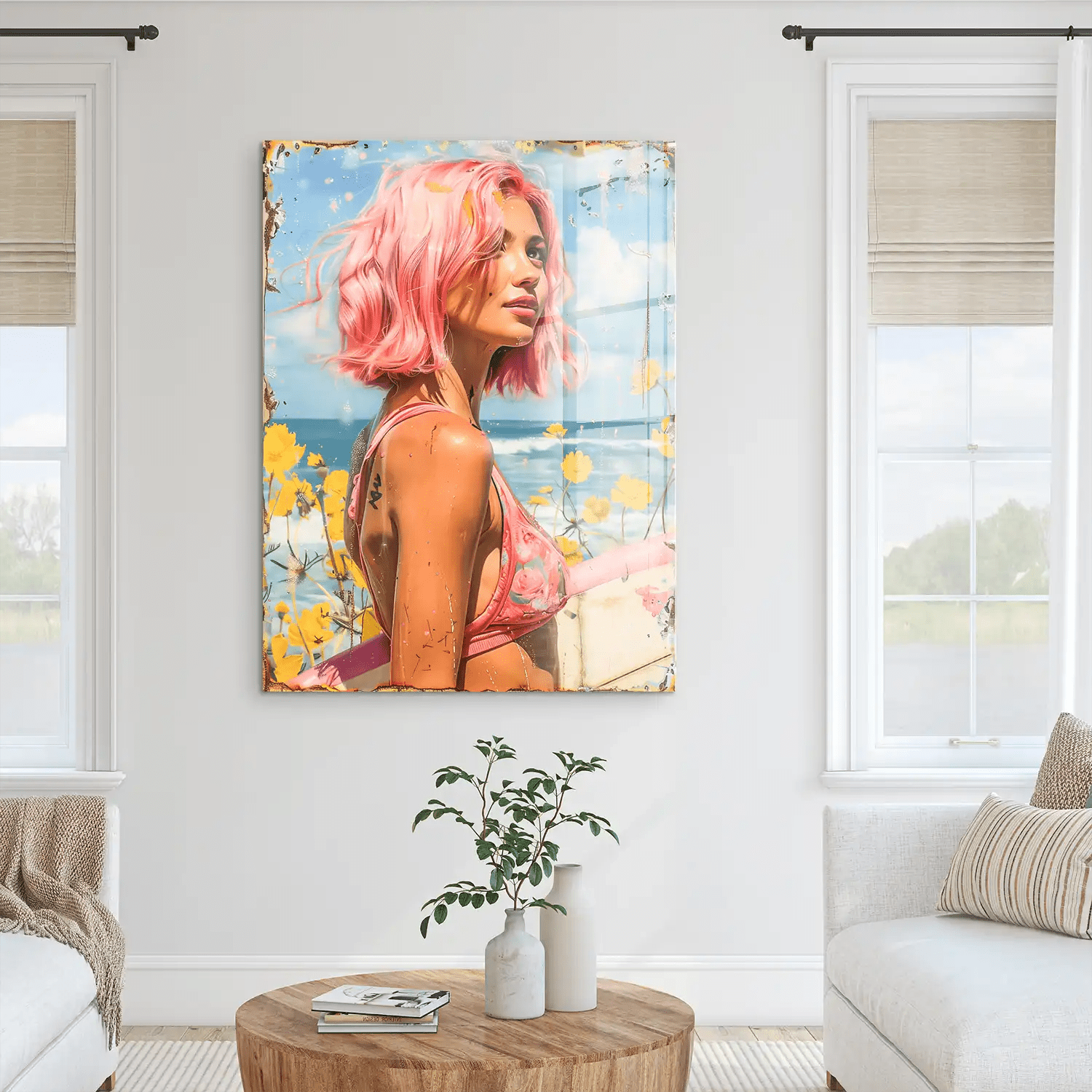 Surfer Girl Acrylglas Bild INGALERIE