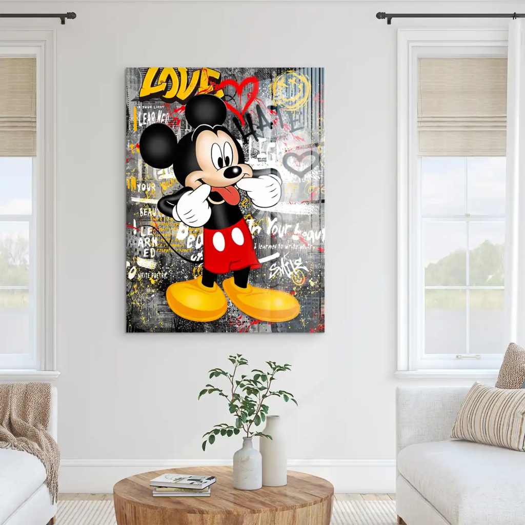 Micky Love and Hate Pop Art Acrylglas Bild INGALERIE