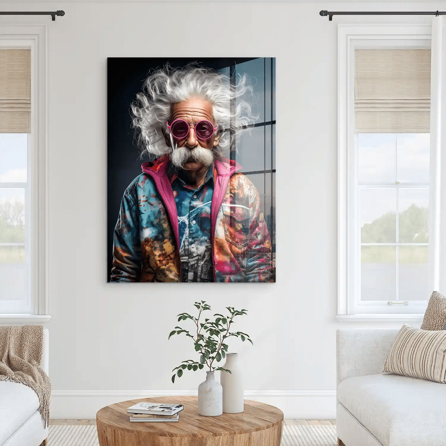 Einstein Hipster Style Acrylglas Bild INGALERIE