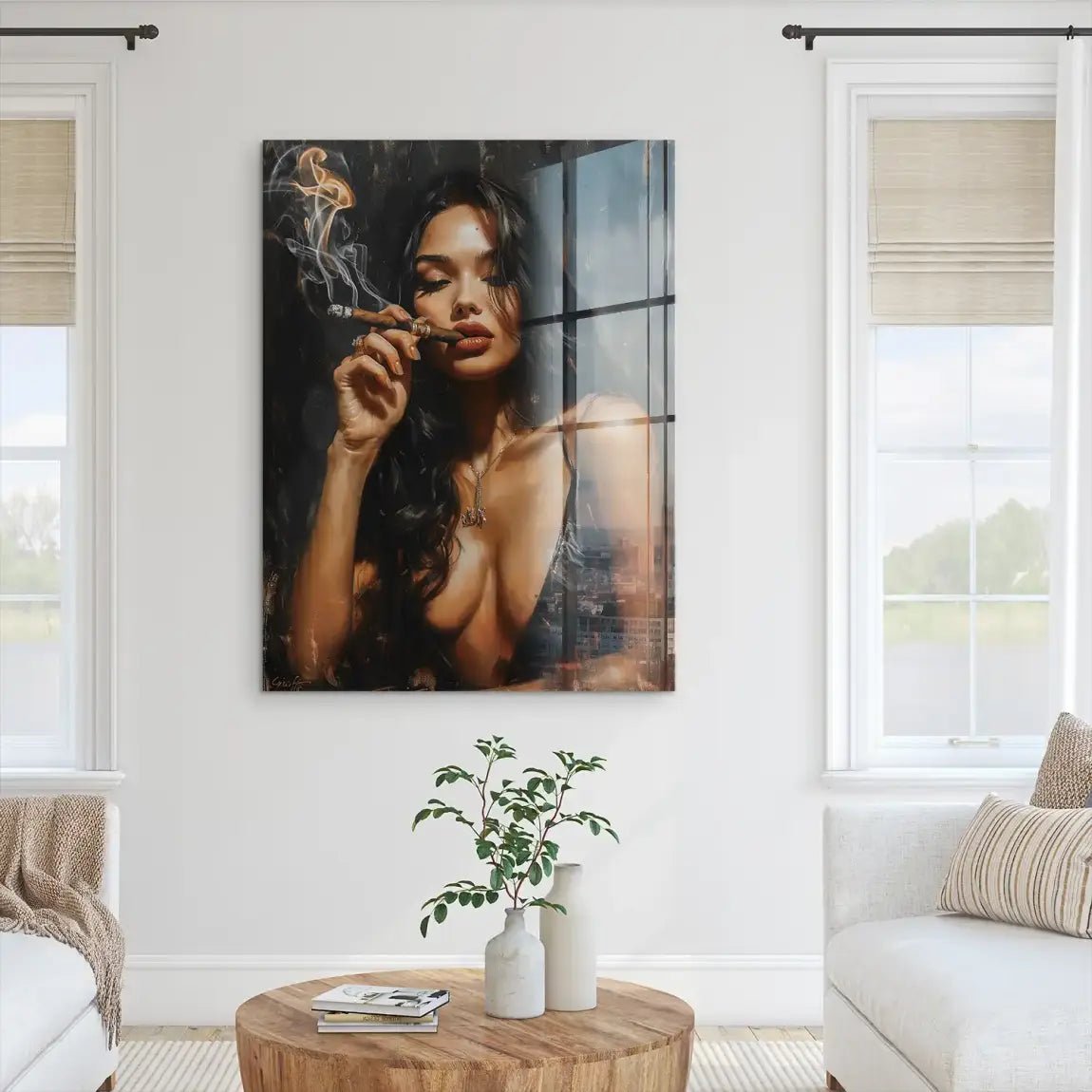 Smoking Girl Acrylglasbild INGALERIE