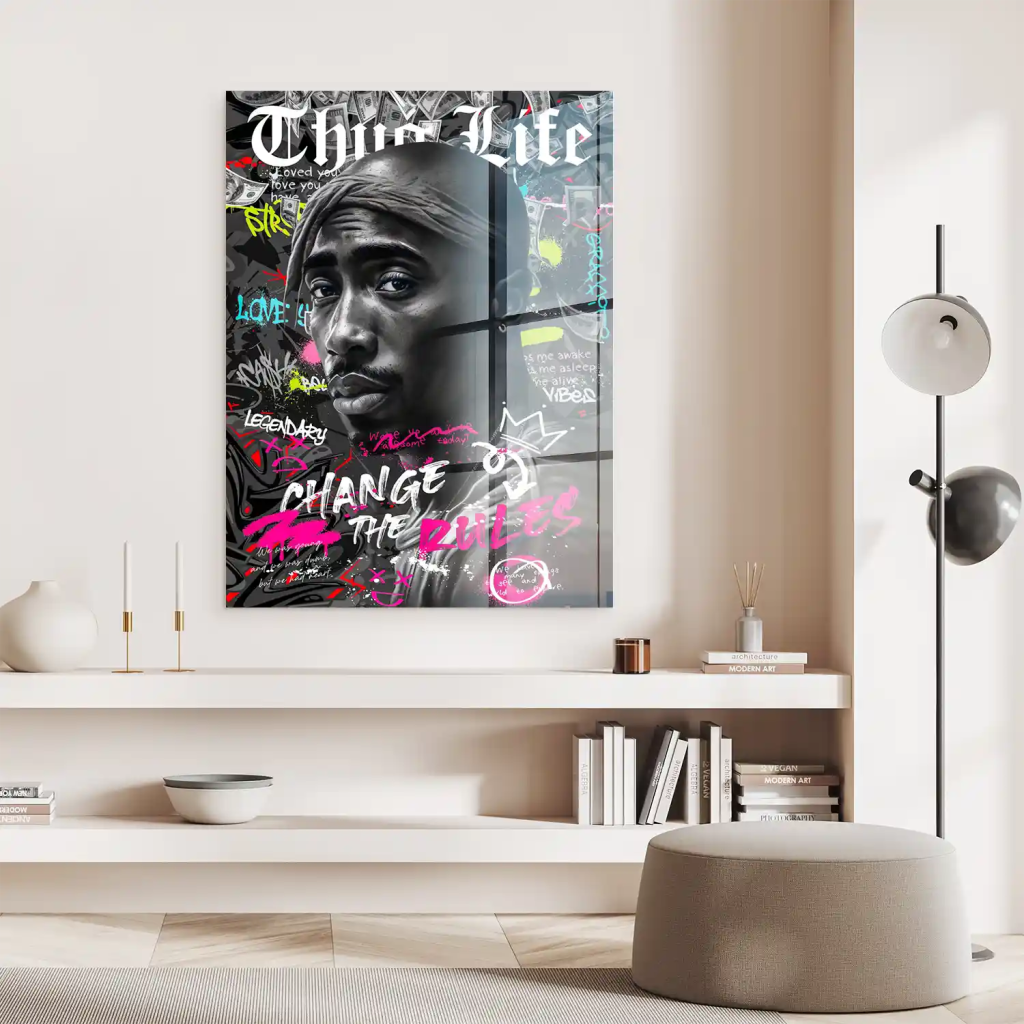 Pop Art Tupac Rules Acrylglas Bild INGALERIE