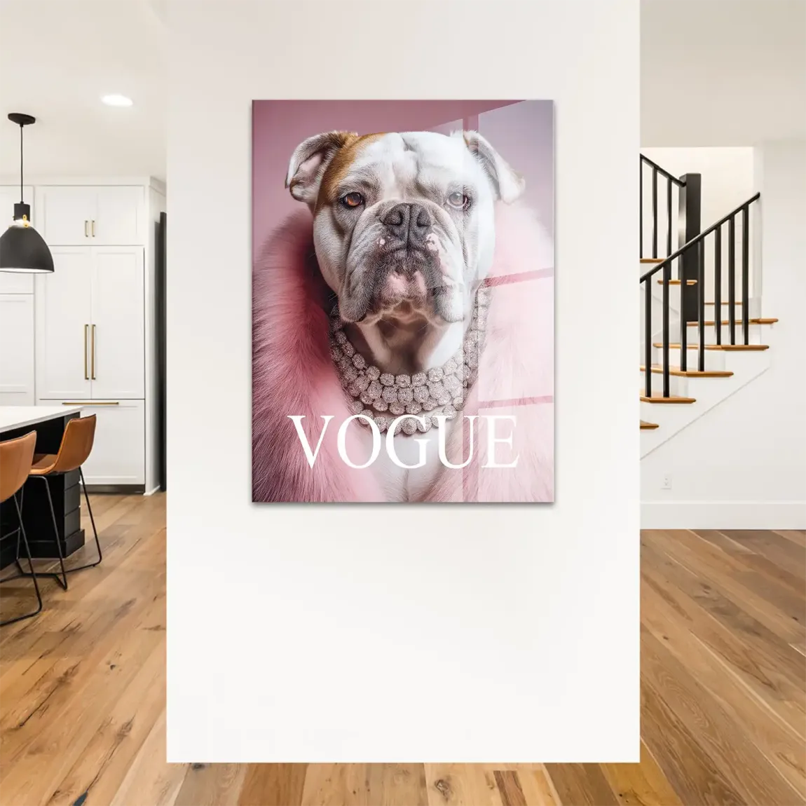 Bulldogge Vogue Acrylglasbild